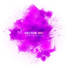 Abstract vector pink watercolor background