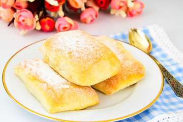 Sweet Bakery Bun with Cheese, Apple and Cinnamon