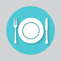 Dish fork and knife icon