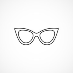 Fototapeta premium Sunglasses cat eye icon. Vector line icon