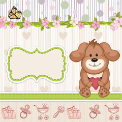 Baby shower invitation with puppy