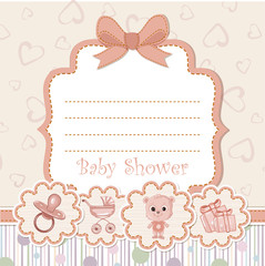 Baby shower invitation with teddy bear