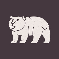 Vintage flat bear character logo.