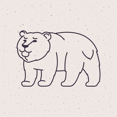 Vintage flat bear character logo.