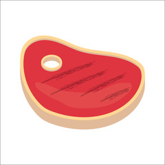 Steak. Piece of meat cuts. Flat design