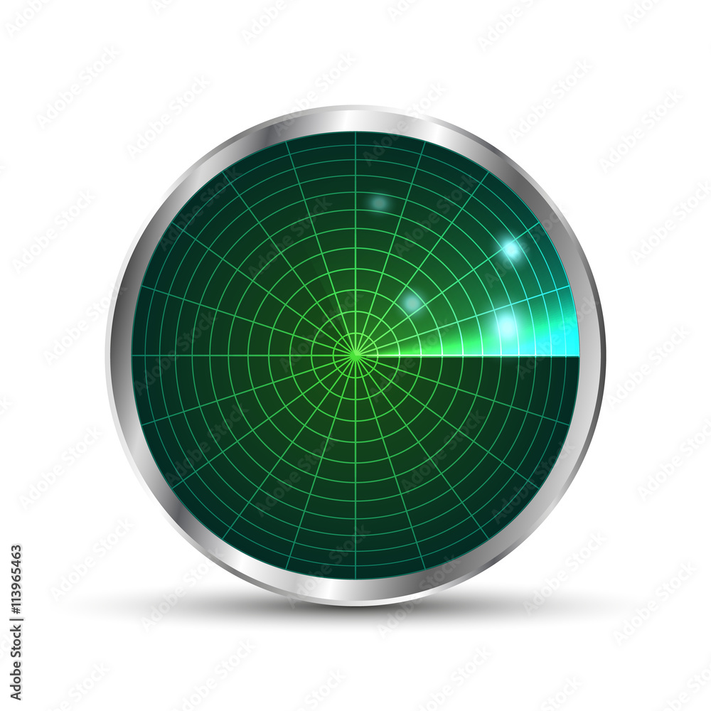 Aufkleber radar icon. illustration on white background for design.vector eps10. radar monitor with scanning.