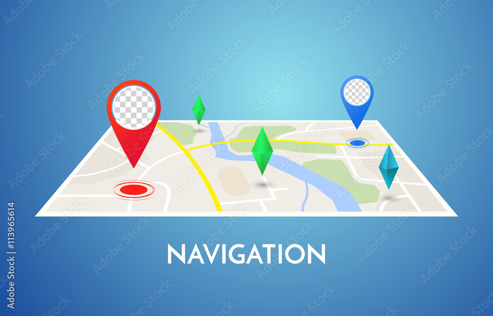 Poster Gps navigation vector concept.