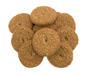 Oatmeal sugar free cookies isolated on a white background