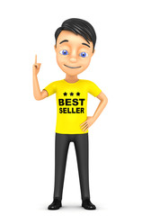 Fototapeta premium 3d cheerful businessman on a white background