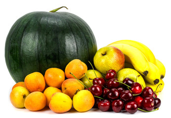 fruits on a white background