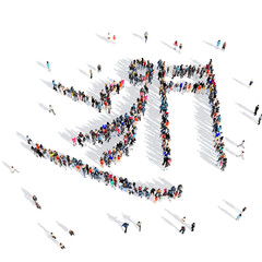 Naklejka premium people slalom competition sport 3d