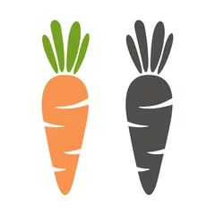 Fotobehang silhouette of carrots and black color on a white background © ArtVarStudio