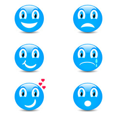 Set of smiley icons with face expression