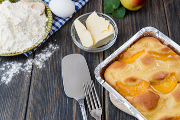 Pie with peaches