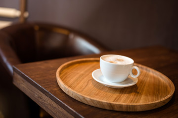 cup on wooden background