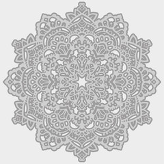 Vector nature decor for your design with abstract ornament. Vector round mandala in childish style. Ornamental doodle background.