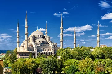 Zelfklevend Fotobehang Turkije Blauwe Moskee, Sultanahmet, Istanbul, Turkije