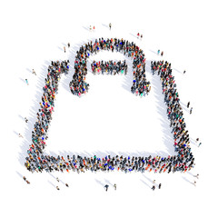 people shopping bags shape 3d