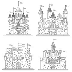 Obraz premium Sketch for medieval castles and fortress
