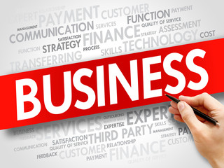 Business related items words cloud, business concept