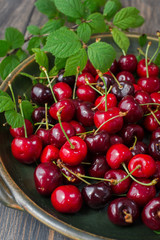 fresh red cherries