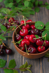 fresh red cherries