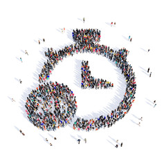 people stopwatch shape 3d