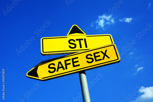 Sti Std Or Safe Sex Traffic Sign With Two Options Appeal To Use