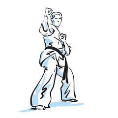 Naklejki  zawodnik karate, ilustracji wektorowych
