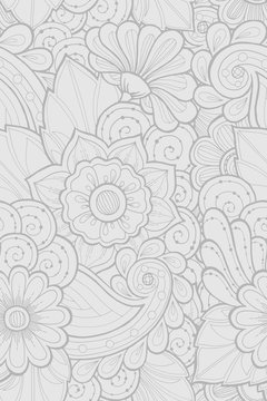 Seamless pattern with stylized flowers. Ornate zentangle seamless texture, pattern with abstract flowers. Floral pattern can be used for wallpaper, pattern fills, web page background.
