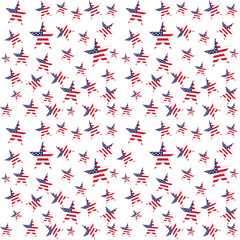 USA flag stars seamless pattern. Vector background