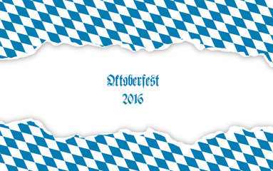 Oktoberfest Hintergrund Weiß Blaues Rautenmuster