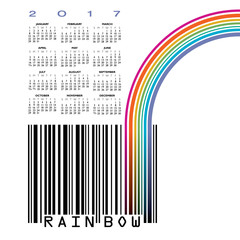 2017 UPC barcode calendar with a rainbow and space for your type