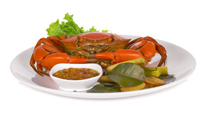 Steamed black crab and herb