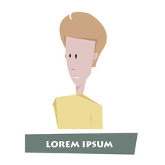 Cartoon young happy man character vector illustration isolated o