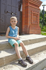Adorable boy portrait outdoors