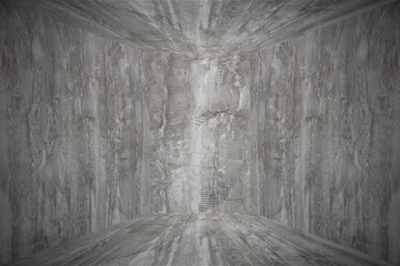 Design on cement and concrete wall,floor and ceiling with shadow