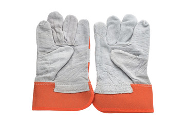 gloves safety on isolated white background.
