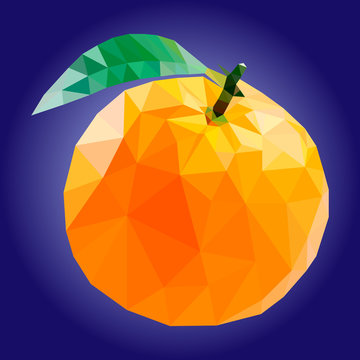 low poly orange vector illustration