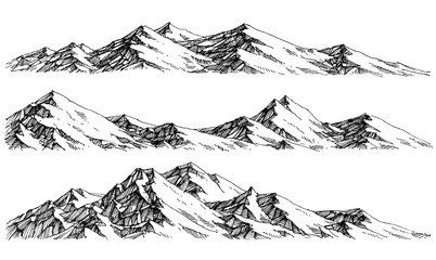 Mountains ranges. Vector panorama - obrazy, fototapety, plakaty