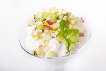 Ice cream with fruits