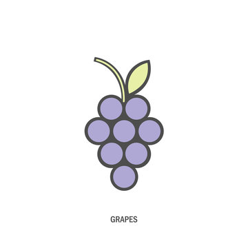 bunch of grapes. logo, symbol, logo, menu, wine list, blue. vector illustration.