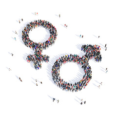 people male female sign 3d