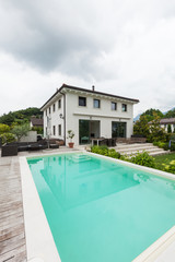 Fototapeta premium View of house, external with garden and pool