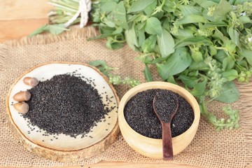 Basil seeds for fiber beverage and raw seed