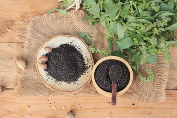 Basil seeds for fiber beverage and raw seed