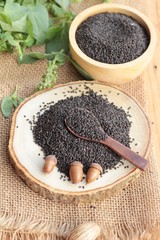 Basil seeds for fiber beverage and raw seed