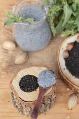 Basil seeds for fiber beverage and raw seed