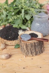 Basil seeds for fiber beverage and raw seed