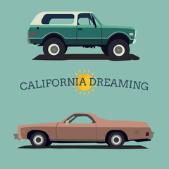 Muscle car. Flat styled. Vector illustration.